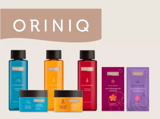 Various products from the ORINIQ spa series. 